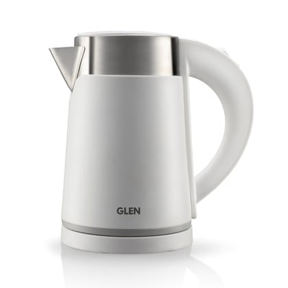 Electric Kettle 0.8 Litre Plastic Clad Stainless Steel, 360° Rotation Base, Auto Shutoff, 800 W - White/Red/Black (9004)