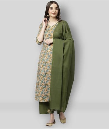 Janasya - Multicolor Straight Cotton Women's Stitched Salwar Suit ( Pack of 1 )