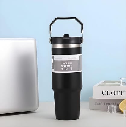 890 ml Stainless Steel Vacuum Insulated Tumbler Leak Resistant and Durable Bottle Included Reusable Straw keeps Hot & cold and Airtight Lid for Gym, Travel, Indoor, Outdoor Use (Random Colour)