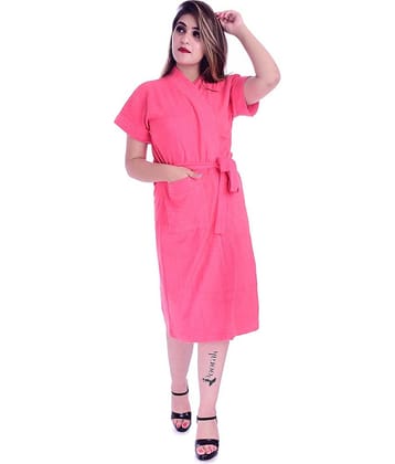 Poorak Pink Free Size Bathrobe ( Pack of 1 )