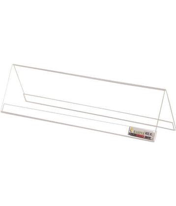 Rasper Acrylic Name Plate V Shape Double Sided Table Top Sign Holder Table & Desk Name Plate Display Stand for Office Table (9x2.5 Inches)
