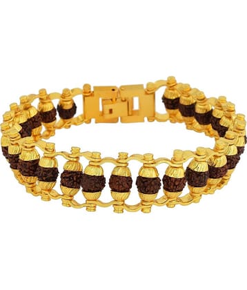 PAYSTORE Gold Plated Beaded Rudraksha Bracelet for Men