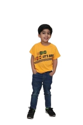 KUCHU Unisex Kids T-Shirt for Boys & Girls | Super Combed Cotton-Modal Blend | Ultra Soft, Breathable, Skin-Friendly Fabric Regular Fit| Let's Race