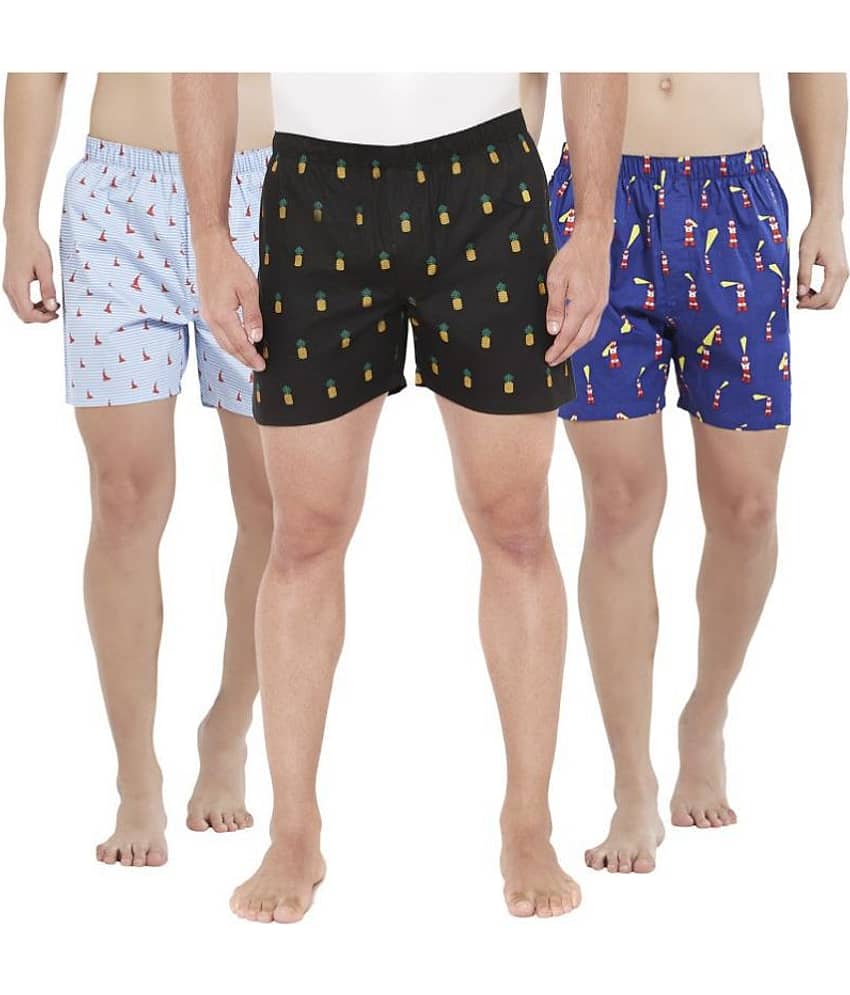 XYXX Pack of 3 Cotton Boxers For Men's ( Multi )