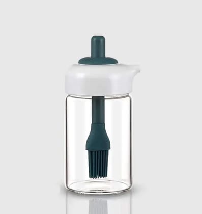 2 in 1 Transparent oilar dispenser with Silicone Oil Dropper Nozzle (1 Pc / With Brush / 1 Ltr.)