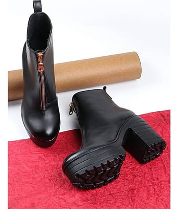 Shoetopia Black Knee Length Casual Boots