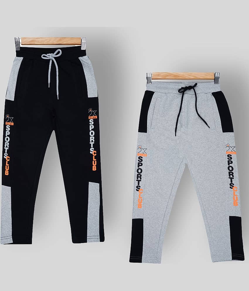 2K Kids Pack of 2 Boys Cotton Spandex Trackpant ( Black )