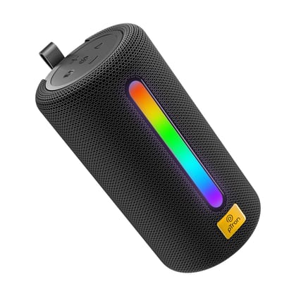 pTron Fusion Buzz 14W Bluetooth Speaker with Pristine Sound, 8hrs Playback, Rhythmic RGB LEDs, Multi-Play Modes BT5.3/TF Card/USB, TWS Feature, Integrated Button Controls, Type-C Charging (Black) pTron Fusion Buzz 14W Bluetooth Speaker with Pristine Soun