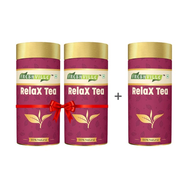 Freshville Relax Tea 3 Month Pack Improves Sleep and Reduces Stress with Herbs 300gram