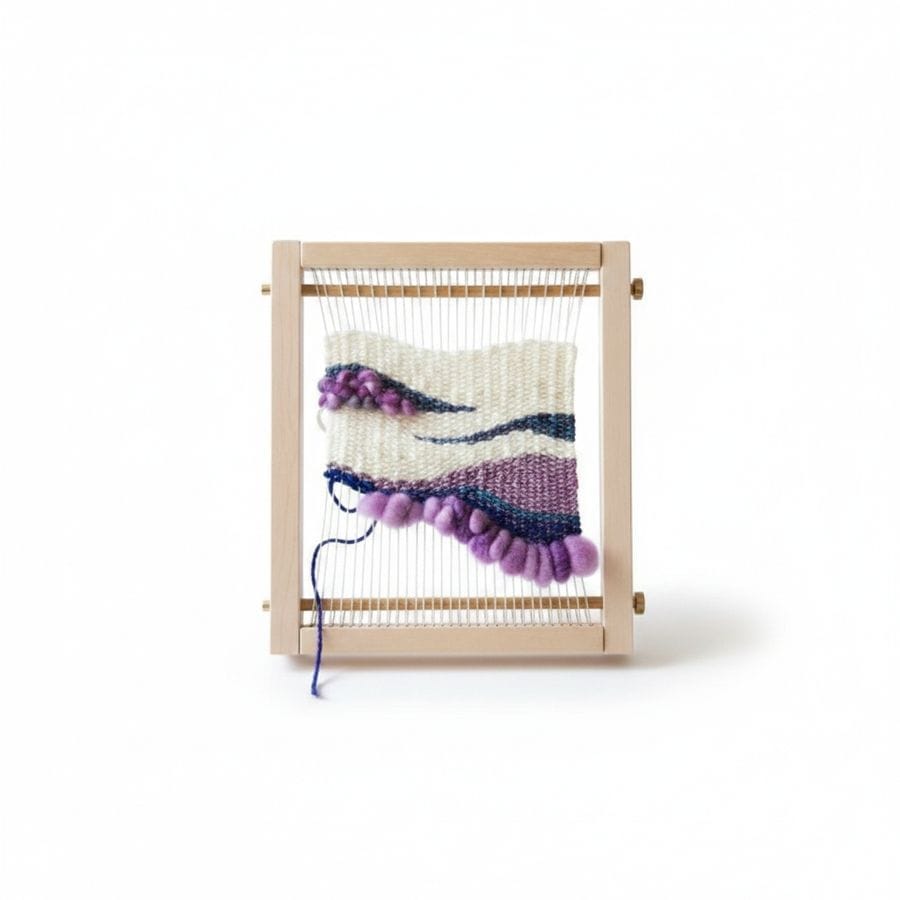 Artisanal Wooden Wall-Hanging Weaving Loom