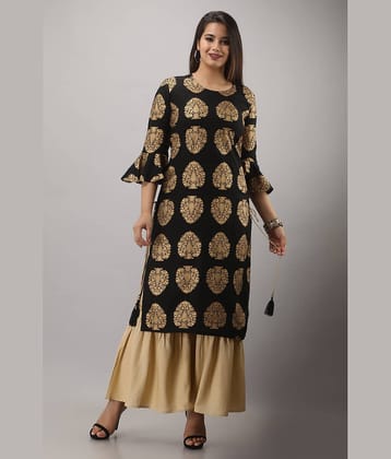 MAUKA - Black Straight Rayon Women's Stitched Salwar Suit ( Pack of 1 )