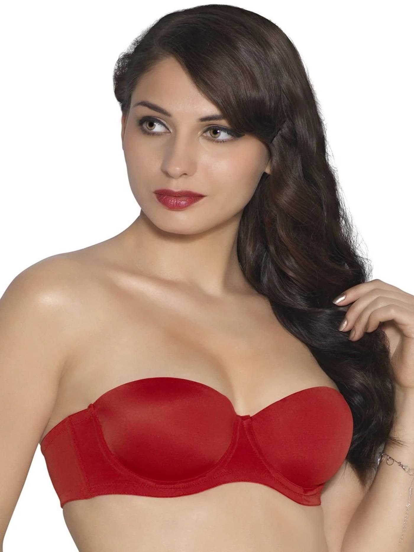 Beautiful Basics Medium Padded High Wired 3/4th Coverage Strapless Bra in D-Cup Size