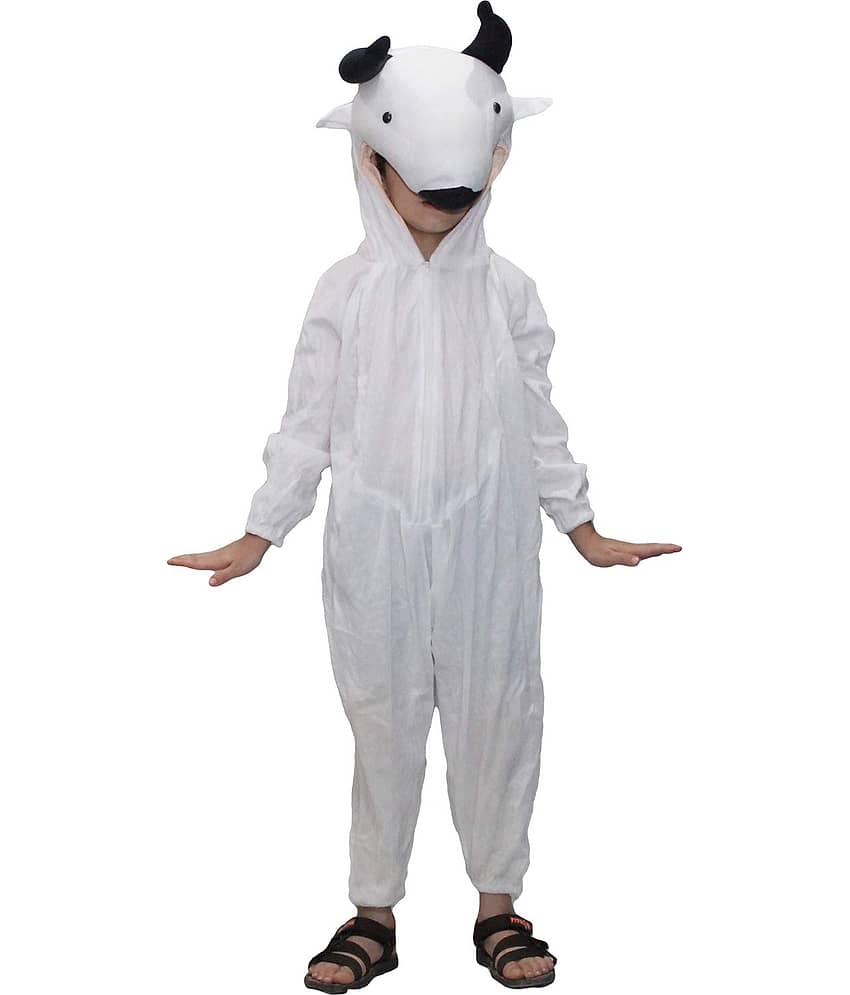 Kaku Fancy Dresses Cow Farm Animal Costume -Black & White, 7-8 Years, For Boys & Girls