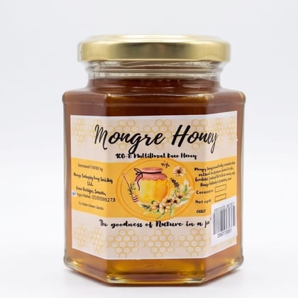 Mongre Honey 100% Multifloral Raw Honey - 400 gm - One glass jar