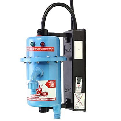Mr.SHOT® AMAZE (Fitted with MCB and ON/OFF SWITCH) Instant Running Water Heater | Made of first class ABS plastic | Auto Cut Off and Manual Reset Thermostat | (3000W, ISI Certified) | BLUE Mr.SHOT® AMAZE (Fitted with MCB and ON/OFF SWITCH) Instant Runnin