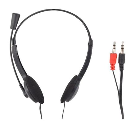 Wired Stereo AD-301 Headphones with Mic, Dual Audio Jack for PC, Mac, and Laptop Wired Stereo AD-301 Headphones with Mic, Dual Audio Jack for PC, Mac, and Laptop
