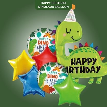 Happy Birthday Dinosaur Balloon Set of 7PC ( w/ Helium Gas ) Happy Birthday Dinosaur Balloon Set of 7PC ( w/ Helium Gas )