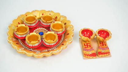 Lakshmi Footprint & Matka Mat | Traditional Diwali & Pooja Floor Décor