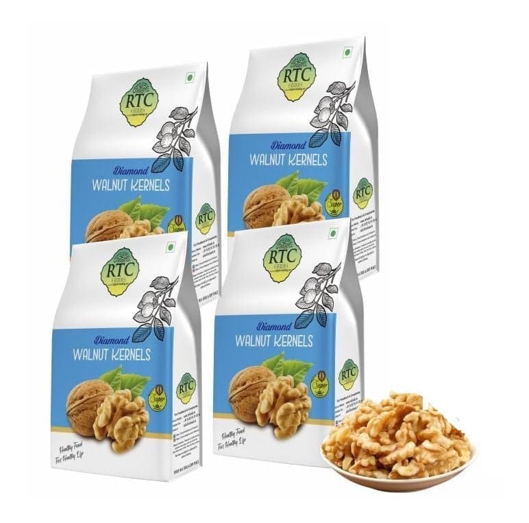 RTC FOODS | RTC Walnut Kernels Diamond Without Shell | Rich Source of Iron and Protein | Omega 3 Food | RIch in Antioxidants | Delicious and Healthy | Akhrot | Dry Fruits