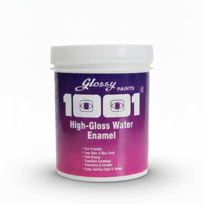 1001 High Gloss Water Enamel | Durable Gloss Finish | Water-Based Paint for Metal, Wood & Surfaces | Deep Orange 1L