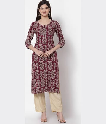 Kbz Pink Rayon Straight Kurti - Single