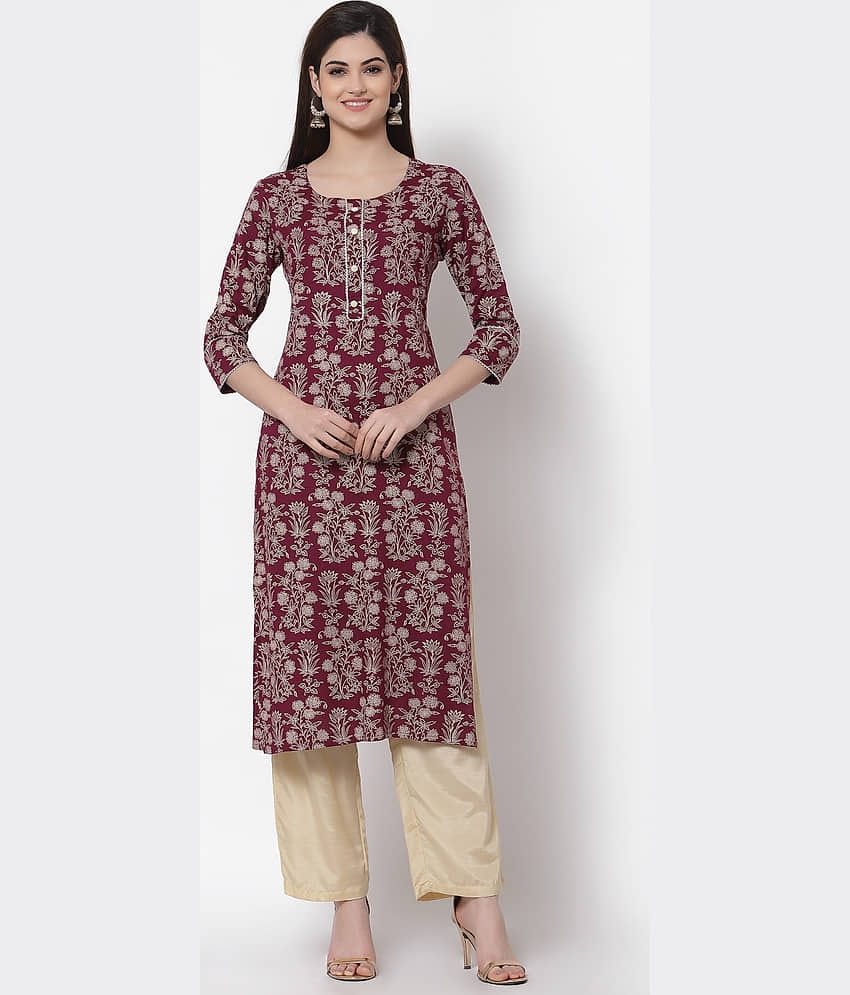 Kbz Pink Rayon Straight Kurti - Single