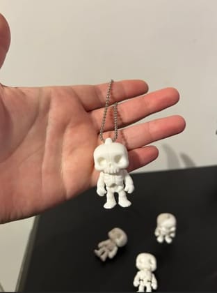 Mini Skeleton Keychain, 3D Printed Cute Skeleton Key Ring, Halloween Theme Toy for Keys, Bags and Zipper