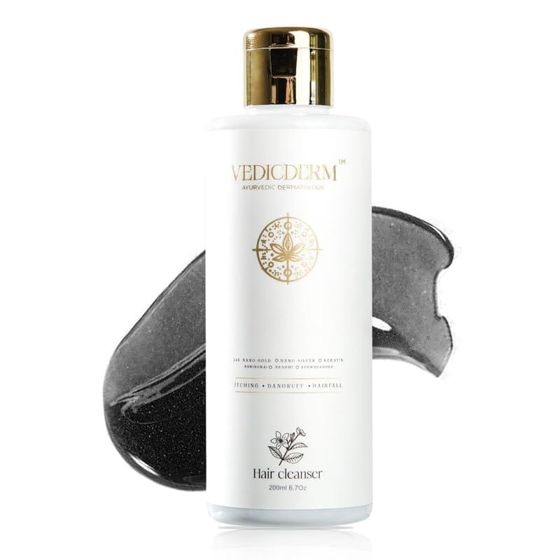 VedicDerm Charcoal Shampoo for Psoriasis, Dandruff, Sensitive Scalp