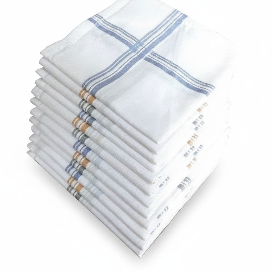 Soft Striped Cotton Handkerchiefs Set