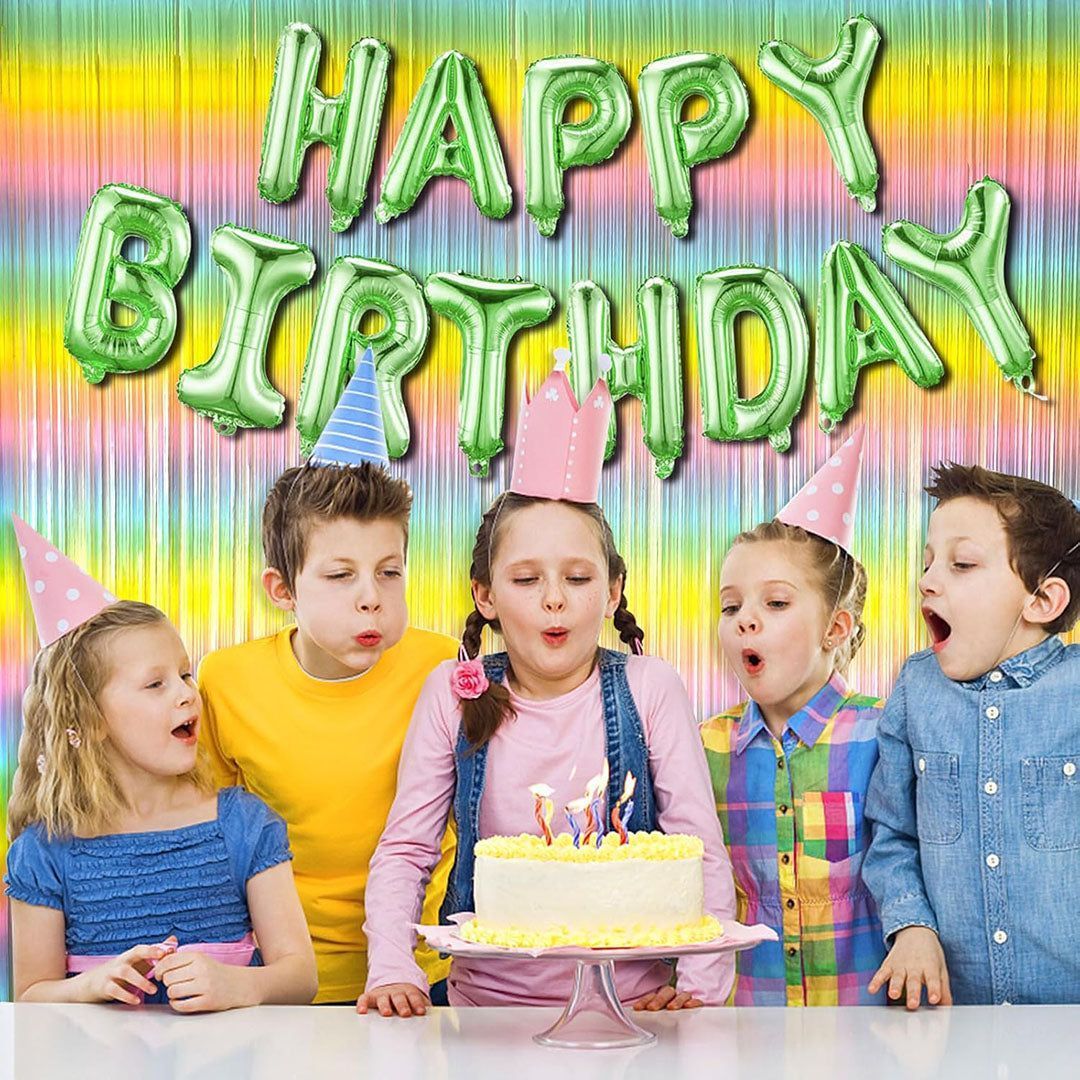 Wanna Party Rainbow Foil Fringe Curtains, 2 Pack Rainbow Party Decorations 3 x7 ft Tinsel Metallic Streamers Holiday Photo Booth Props Backdrop for Birthday Wedding Engagement Bridal Shower