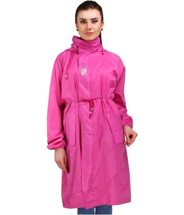 Goodluck Polyester Long Raincoat - Pink