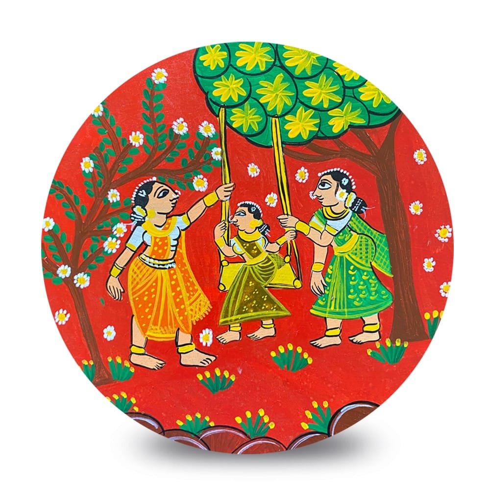 Cheriyal Painting on Round MDF DIY Kit by Penkraft