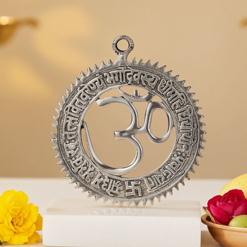 Aluminum Showpiece Om Mantra Statue (ASMAS098)
