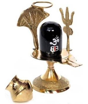 Fashion Bizz Pure Brass Shiva Lingam For Pooja Decorative Showpiece - 8 cm