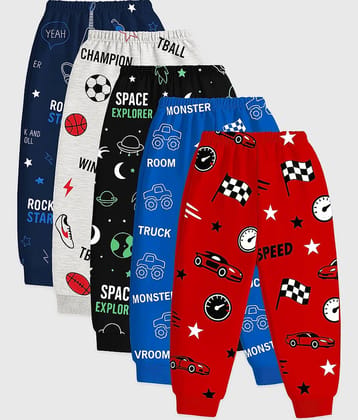 Kuchipoo Pack of 5 Boys Cotton Blend Trackpant ( Multicolor 6 )