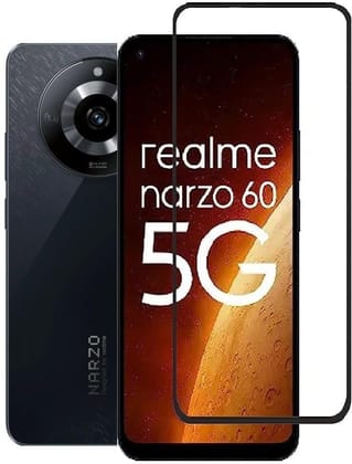 PLUGTECH Advanced Tempered Glass With Anti-Explosion 9H Hardness Edge-To-Edge Coverage Screen Guard for Realme Realme NARZO60