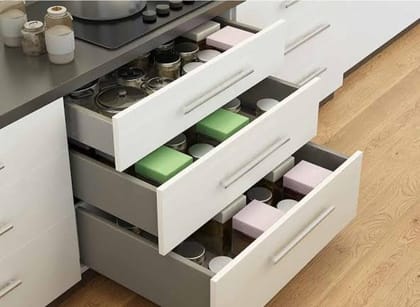 Adison Tandem Box 8 Inch 40 Kg Drawer Channel Stainless Steel Pack Of 1 Pair