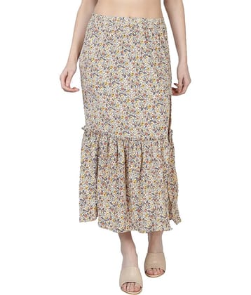 NUEVOSDAMAS Poly Crepe Pleated Skirt - Beige Single