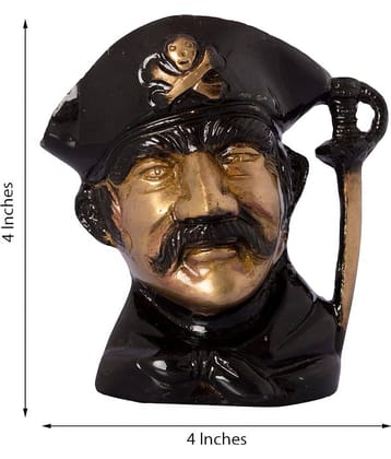 eCraftIndia Brass Antique Finish Pirates Handcarved Penstand