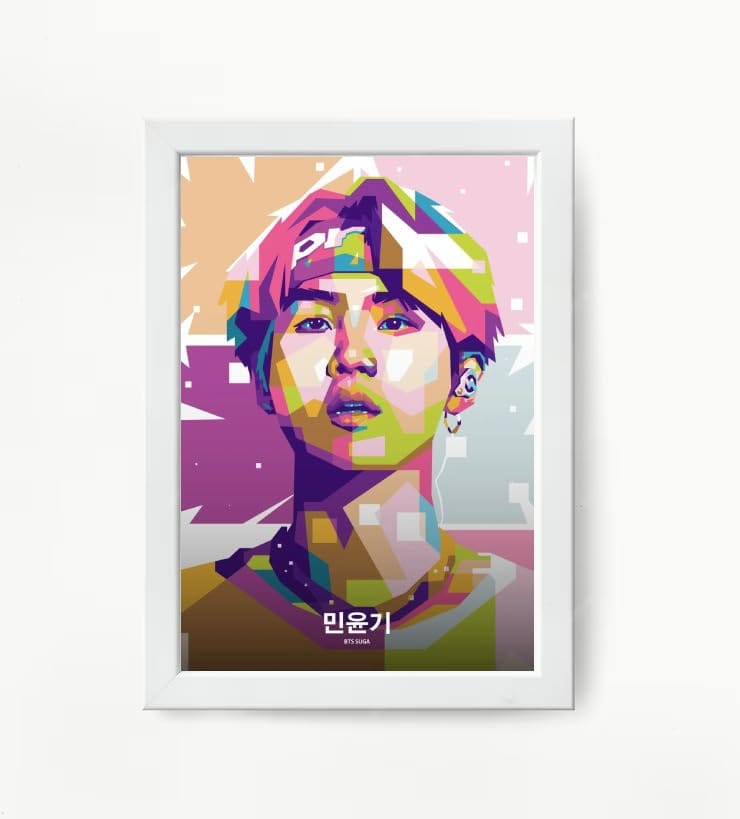 NOKKES Bts Army Bangtan Boy V suga J-Hope Jungkook Jin Jimin Rm 5X7 Inch Size Photo Frame Photo Home Office_EQW243