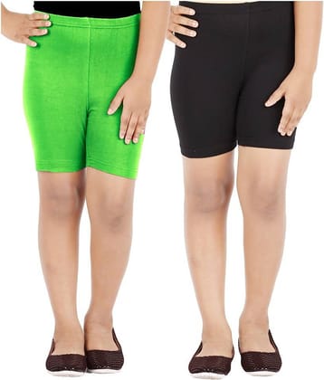LULA Pack of 2 Girls Cotton Blend Cycling Shorts ( Multicolor )