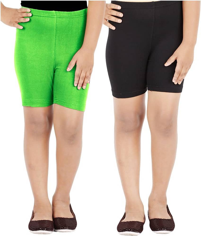 LULA Pack of 2 Girls Cotton Blend Cycling Shorts ( Multicolor )