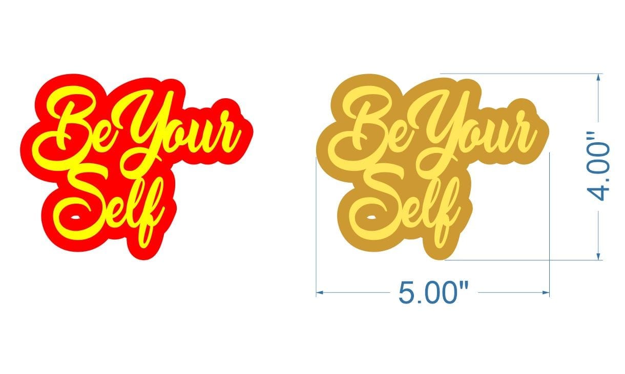 Brand Zero MDF Double Layered Quotes Fridge Magnet Design - Be Your Self