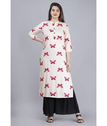 MAUKA - Beige Straight Rayon Women's Stitched Salwar Suit ( Pack of 1 )