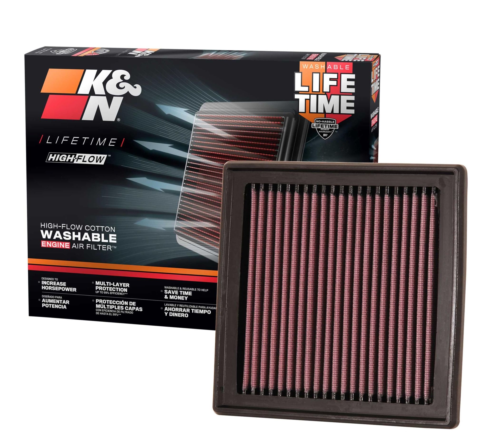 K&N 33-2399 High Performance Replacement Air Filter for Nissan 370Z