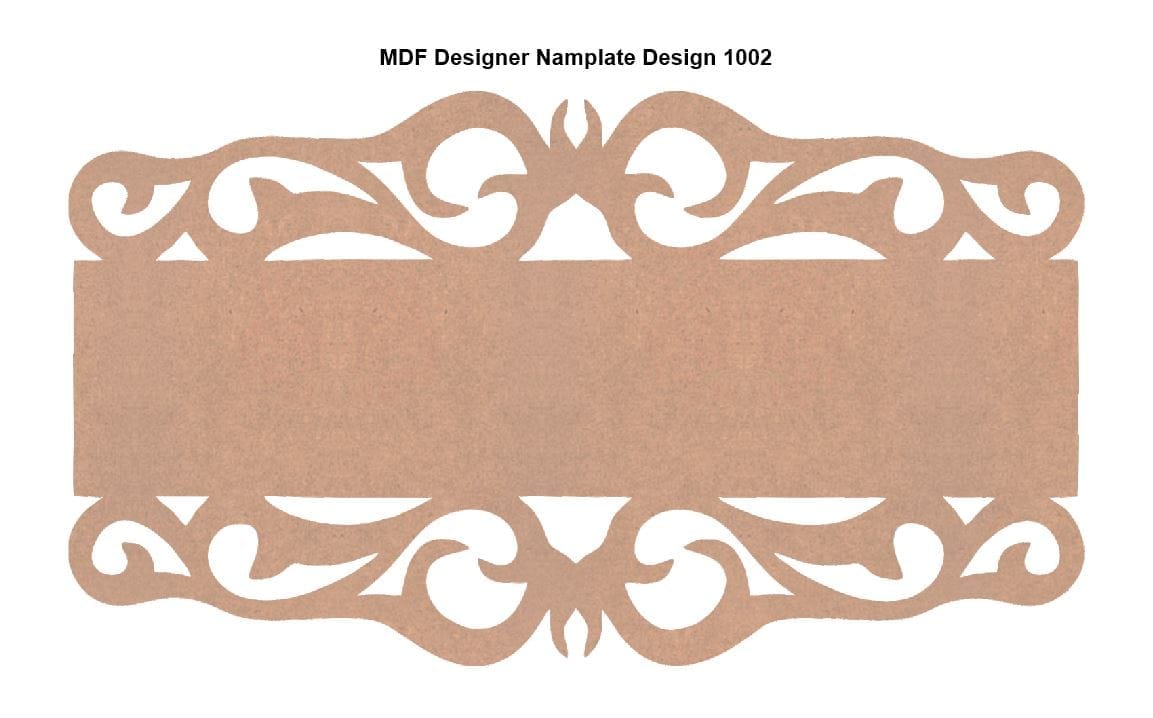 Brand Zero MDF Designer Name Plate Base - Design 1002 - Select Your Preference Of Size & Thickness