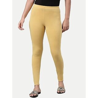 Rad Prix Ankle Length Western Wear Legging (Yellow, Solid)