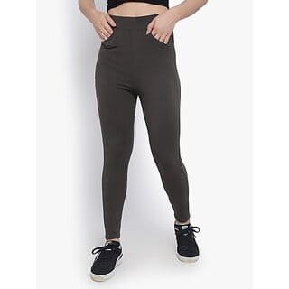 SHE PURE LUXURY WEAR Dark Green Jegging  (Solid)