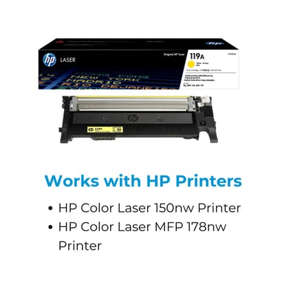 HP 119A Yellow Laser Toner Cartridge (W2092A)