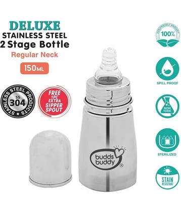 Buddsbuddy - Grey 150 ml Feeding Bottle (Pack of 1)